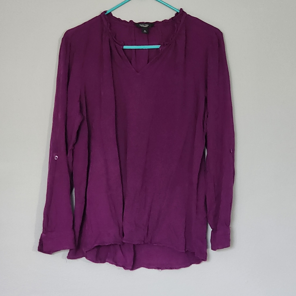 Purple Long Sleeve Blouse